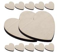 20 Pièces Ébauches de Bois Cœur Marron pour Peinture DIY | Découpes en Bois Pratiques, Loisirs Créatifs et Ateliers D’art, pour Mariage et Décoration de Fête
