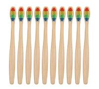 20 pièces. EcoBamboo Brosse à dents avec étui, brosse à dents en bois de bambou sans BPA avec charbon actif durable et biodégradable, étui de voyage pour dents saines et blanches, sans plastique