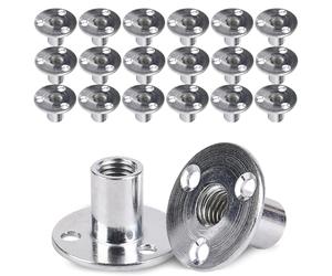 20 Pièces écrou à Bride, M8 écrou de Bride à 3 Trous Ronde Brides D'écrou en T Base pour Fixation de Meubles de Raccordement (M8 X 37 X 2,5mm)