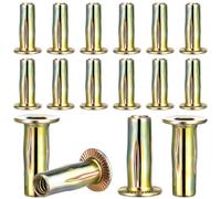 20 Pièces Écrou à Sertir à Tête Plate 1/4-20, Acier, Multi-grip | Montage Facile sur Tôles Fines, Queue Pré-bulbée, , Finition Or, pour Panneaux et Carrosserie