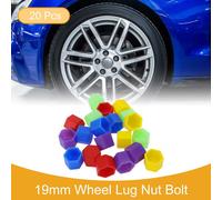 20 Pièces Écrou De Roue Boulon Jantes Pneu Écrous Vis Capuchon De Protection En Silicone Multicolore 2,2X19X20,2Mm