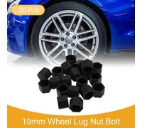 20 Pièces Écrou De Roue Boulon Jantes Pneu Écrous Vis Capuchon De Protection En Silicone Noir 2,2X19X20,2Mm