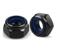 20 Pièces Ecrou M6 Inox | Jeboler Noir Écrou Nylstop Inox 6mm Ecrou Frein Acier Inox A2 V2A, DIN 985 Ecrous Hexagonal de Blocage en Nylon Filetage Métrique Standard Écrous Frein M6