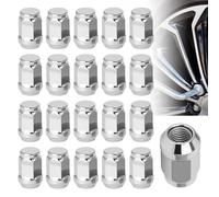 20 Pièces Écrous De Roue Chromés, Écrous Fermés Roue Coniques, Lug Nuts, M12 X 1,5, Goujon Pour Montage De Roues, Car Ecrou Pour voiture