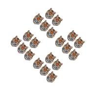 20 Pièces Écusson Tête de Tigre Rouge en Polyester pour Vêtements | Applique Décorative Brodée, Fil Rayonne Haute Densité, Style Rétro Punk, pour Hoodies et Accessoires