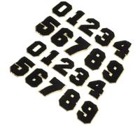 20 Pièces Écussons Numérotés Brodés Décoratifs, Polyester | Réparation Décorative de Trous, à Coudre ou Thermocoller, Noir, pour Bricolage DIY et Customisation