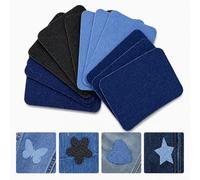 20 Pièces Écussons Thermocollants pour Jean, Patchs de Réparation Intérieur et Extérieur pour Vêtements, Denim Autocollant, 4 Couleurs, 7,8 x 10,8 cm