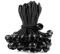 20 Pieces Elastic Bungee Cord,Elastic Bungee Cord,Ball Bungee Cord,Flexible Elastic Sandow,For Banners,Tarpaulins,Camping,Tents,Black,White,10 Cm