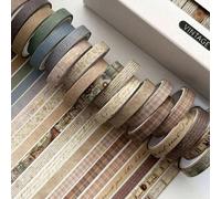 20 pièces Ensemble de rubans washi fins 7 mm*3 m motifs variés, rubans adhésifs de masquage pour décoration cadeau, ruban de grand livre manuscrit rétro, ruban de grand livre manuscrit antique, décora