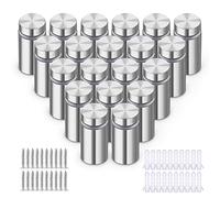 20 Pièces Entretoises de Verre en Acier Inoxydable, Support Mural pour Publicitaires, Plaque, Cadres Photo, Affiches Acryliques (12x25mm)