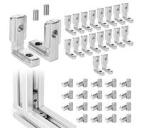 20 Pièces Équerre D'Angle à Fente En T, 3030 M6 Profile Aluminium Corniere 6 T Slot Connecteur D'Angle Intérieur à 90° avec 40 Vis, Angle Intérieur De La Rainure En T Pour Série 30