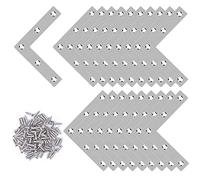 20 Pièces Équerre d'Angle Plate, Equerre de Fixation Plats en Acier Inoxydable, Plaques Connecteur Support en Forme de L avec Vis pour Bois Meubles (80 x 80 mm)