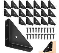 20 Pièces Equerre Etagere Murale, 65*65 mm Supports à Tablettes Flottantes en Triangle, Support D'étagère, Support d'Angle étrier pour étagères, Noir