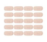 20 Pièces Étiquettes en Cuir Véritable, Étiquettes en Cuir Gaufré avec Trous pour Sacs, Porte - Monnaie et Travaux de Couture, Patchs en Cuir Souple pour Projets DIY et Cadeaux Art (Original Color)