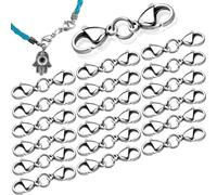 20 Pièces Extensions De Collier à Double Fermoir Mousqueton, Fermeture De Chaîne Double Ouverture Extension De Chaîne Silver, Pour Bricolage Bracelets Colliers Fabrication De Bijoux Faits Main.