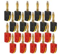 20 Pièces Fiches Banane 4 mm 32A, Connecteurs Banane pour Câble Haut-Parleur HiFi, Amplificateur, Enceintes Audio, Fiches Bananes Dorées Installation Rapide