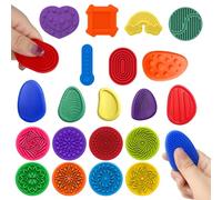 20 Pièces Fidget Toys Pierre Sensorielle, Fidget Toys Sensory Stone en Silicone, Jouets Apaisants pour Enfants Pierres préoccupation Colorées et Texturées pour Enfants Adultes, Jouets Anti-Stress