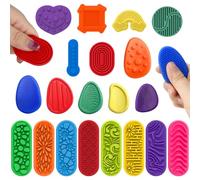 20 Pièces Fidget Toys Pierre Sensorielle, Fidget Toys Sensory Stone en Silicone, Jouets Apaisants pour Enfants Pierres préoccupation Colorées et Texturées pour Enfants Adultes, Jouets Anti-Stress