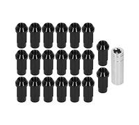 20 pièces, filetage M14x1,5, hauteur 2 pouces, écrous à oreilles de roue en aluminium 7075 - T6 avec manchon de montage pour jantes personnalisées et véhicules de performance. (Noire)