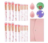 20 Pièces Font-Up Brush, Un Sac De Rangement À 1 Partie, 2 Pièces Miroir Rondes Et 2 Morceaux De Poudre, Des Pinceaux À Paupières Doux, Un Mini-Miroir-Up Et Des Outils De Beauté.