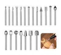 20 Pièces Fraises Rotatives HSS 3mm Tige,Fraise Carbure pour Sculpture Bois | Compatible avec Dremel Accessoires, Embouts Outils Rotatifs pour Gravure, Métal, Meulage, Polissage, Perçage et Coupe