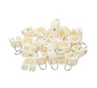 20 Pièces Galet de Rail de Tringle à Rideaux à Double Roue | Patins de Rail pour Rideaux, Fonctionnement Silencieux, Compatibilité Polyvalente, Installation Facile, Beige