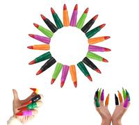 20 pièces Halloween Finger Nail,Halloween Cosplay Witches Nails, Long Pointed Acrylic Fake Nails Durable Reusable For Costume Party Masquerade,Horror Scary Hallowen Accessories Teen Adults Co (A)