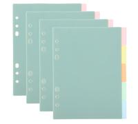 20 Pièces Intercalaires Rigides en Plastique, Onglets Écrits | Six Trous, Séparateurs pour Cahier à Feuilles Mobiles, Organisation D’études Planning, Pages