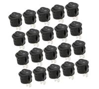 20 Pièces Interrupteur à Bascule Rond Enfichable AC 250V 6A 125V 10A 2 Broches on Hors Interrupteur à Bascule de Bateau Rond à Bascule Utiliser pour Les Appareils Ménagers