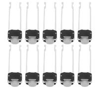 20 Pièces Interrupteur Tactile à Bouton Poussoir Rond 2 Broches | Cuivre et Plastique, Montage en Surface Compact, Activation du Doigt, pour Breadboard et Microcontrôleurs