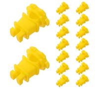 20 Pièces Isolateur de Poteau Rond pour Clôture Électrique, Clip Jaune | Plastique Haute Densité, Stabilité aux Vibrations, pour Fils Alliés et Barbelés, Pose Rapide en Ferme