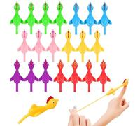 20 Pièces Jouet de Fronde de Doigt,Slingshot Jouet Poulet Volant Extensible,Poulet en Caoutchouc Catapulte pour Enfants,Drôle Cadeau d'Anniversaire Noël Remplissage de Sacs de Fête Jeu Familial