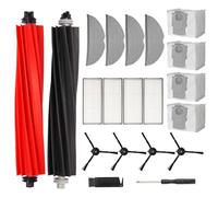 20 Pièces Kit D'accessoire pour Roborock S8 Pro,Accessoires pour Roborock S8 Pro Complete Robot Brosses Principales,Filtres Hepa,Brosses Latérales,Chiffons,Sacs à Poussière,Nettoyage et Tournevis