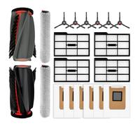 (20 pièces) Kit d'accessoires pièces de rechange pour aspirateur robot Eufy E28 Omni/ E25 Omni, 2 brosses rotatives, 2 serpillères rotatives, 6 brosses latérales, 4 filtres HEPA, 6 sacs à poussière