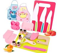 20 Pièces Kit de Cuisine Enfant Sécurisé, Jouet Cuisine Enfant, Couteaux et Ustensiles pour Découper Fruits & Légumes, Jeu Éducatif 2-6 Ans, Jouet d'Imitation pour Apprendre à Cuisiner