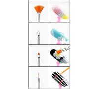 20 Pièces Kit de Stylos pour Nail Art, Pinceau Silicone | Détails Spéciaux, Léger, pour Manucure, Motifs Précis, Nylon et Plastique, Blanc ou Noir