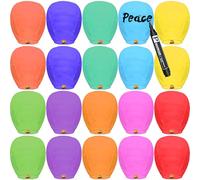 20 pièces Lanterne Volante Chinoise 100% biodégradable Papier Multi-Couleur, lampion Volant, idéal pour Vos événements Mariage fêtes Nouvel an, Respectueux de l'environnement
