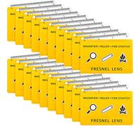 20 Pièces Lentille de Fresnel de Carte de Crédit Loupe de Poche en Plastique Règle de Départ de Feu Solaire d'urgence Bushcraft de Survie Compact Loisirs de Plein Air en Classe