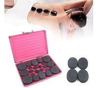 20 Pièces Les pierres de Lave pour un Massage Basalte Kit de Pierres Chaudes avec Boîte Chauffante Hot Stone Massage Chaud pour Spa, Bien-être
