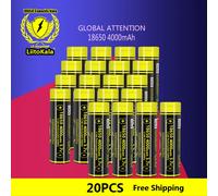 20 pièces LiitoKala Lii-King4000 3.7v 18650 4000mAh Batteries rechargeables au Lithium décharge continue 12A pour outils électriques de Drone