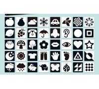 20 Pièces Livre Bebe 0-3 Mois Bébé Cartes Flash Noir et Blanc, Jouets pour Le Développement du Cerveau du Nouveau-né, Cartes D'activités d'apprentissage par Stimulation Visuelle -14.5 X 14.5 CM