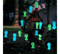 20 Pièces Lumineux Arbre Elfes, Mononoké Figurine, Figurines Elfes des Arbres, Statues Miniatures Lumineuses, RéSine Princesse Mononoke, pour Les DéCorations de Maison et du Jardin (C)