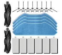 (20 pièces) M1 Pièces de rechange compatibles avec l'aspirateur robot Lefant M1, 2 brosses rotatives, 8 brosses latérales, 6 filtres HEPA, 4 serpillères et kit d'accessoires