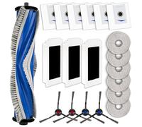 (20 Pièces) M12 Pro+ Pièces de Rechange Compatibles avec Aspirateurs Robots ECOVACS DEEBOT T30 Omni/ T30 Pro Omni, 1 Brosse Rotative, 4 Brosses Latérales, 3 Filtres, 6 Sacs à Poussière, 6 Serpillères
