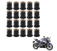 20 Pièces M6 Pare-Brise Wellnut, M6 avec Écrous de Pare-Brise, écrous en caoutchouc pour la plupart des motos, accessoires de remplacement