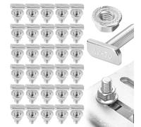 20 Pièces M8x30 T-Nut et Boulon Ensemble A2-70 Inox Vis à Tête Marteau M8 20 T Slot Drop-in Bolt et 20 Ecrou M8 Inox pour Pistes du Système Photovoltaïque Serres et Photovoltaïques Toits Rigides