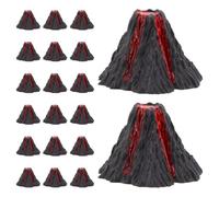 20 Pièces Maquette de Mini Volcan en Plastique, Décor Réaliste | Effet Lave Réaliste, Objet de Collection Éducatif, pour Jardins Féeriques et Salles de Classe