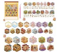20 Pièces Marron Sets 3D Autocollant de Scène, Maisons Cozy Stickers | Ensembles de Stickers 3D Scène Livre, 30 Stickers PET, 20 Mini-Maisons, Thérapie Sticker, Anti-Stress Adultes & Enfants