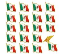 20 Pièces Mexique Pins Métal Mexique Broches de Drapeaux National Pin's Drapeau Émail Mexicain Pins Petit Mexico Badge à épingle pour Costume Fans de Sport Chapeaux Veste Sac à dos