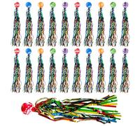20 Pièces Mini Bounce Ball Toys Balles Rebondissantes avec Queue Colorée Caoutchouc Balles avec Ruban De Couleur Jouets à Lancer pour Fête d'anniversaire pour Remplissage De Sac De Fête pour Enfants